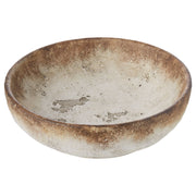 Amafi 28.5x28.5x9cm Distressed Two Toned Ceramic Bowl, White and Brown