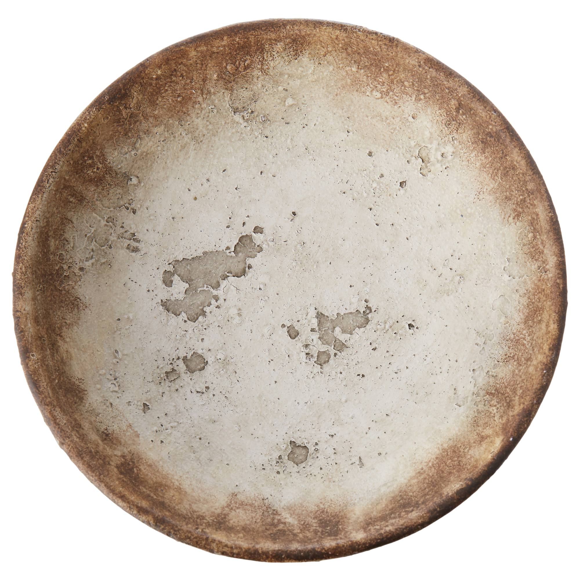 Amafi 28.5x28.5x9cm Distressed Two Toned Ceramic Bowl, White and Brown