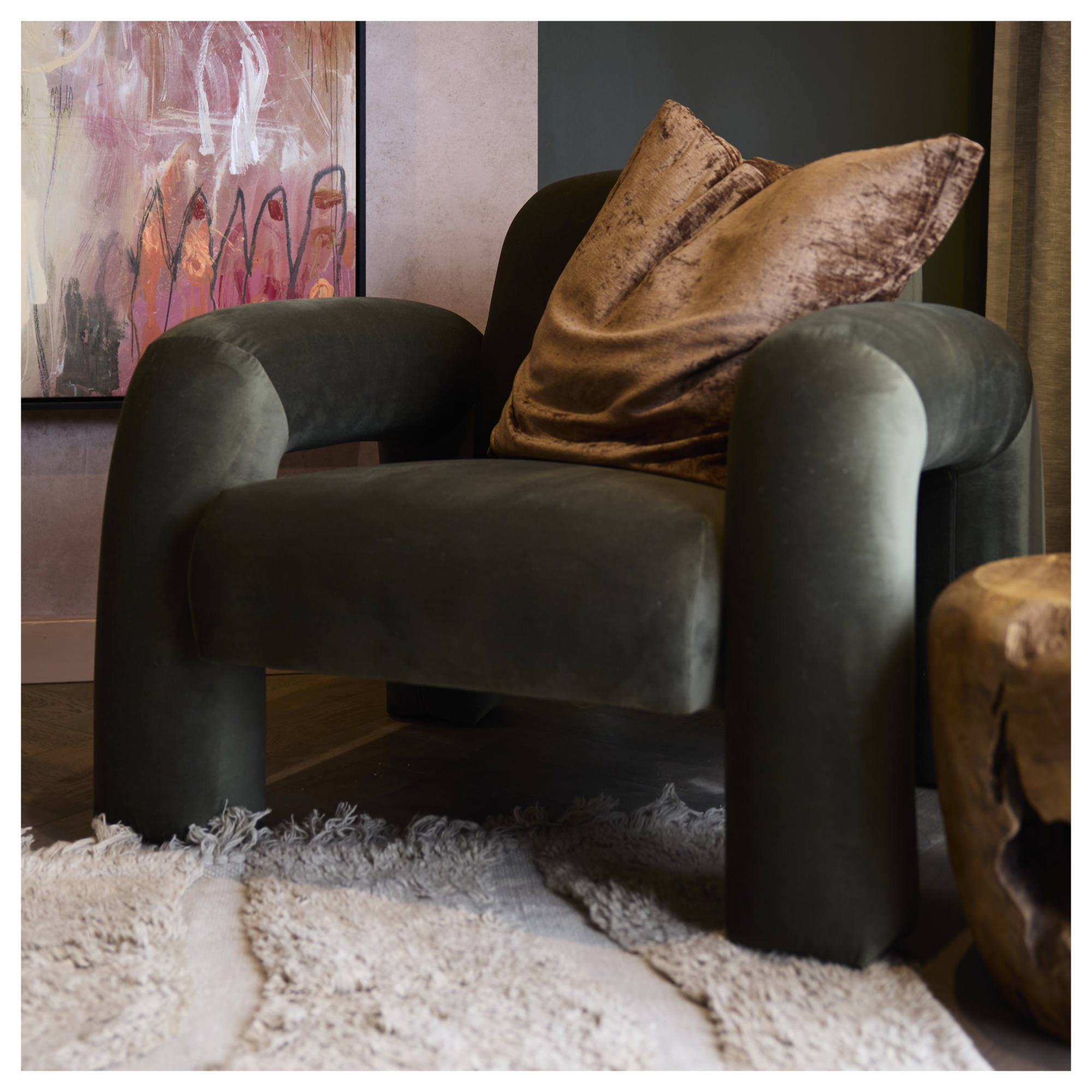 Amalfi Mia 90.5x81x75cm Armchair, Green