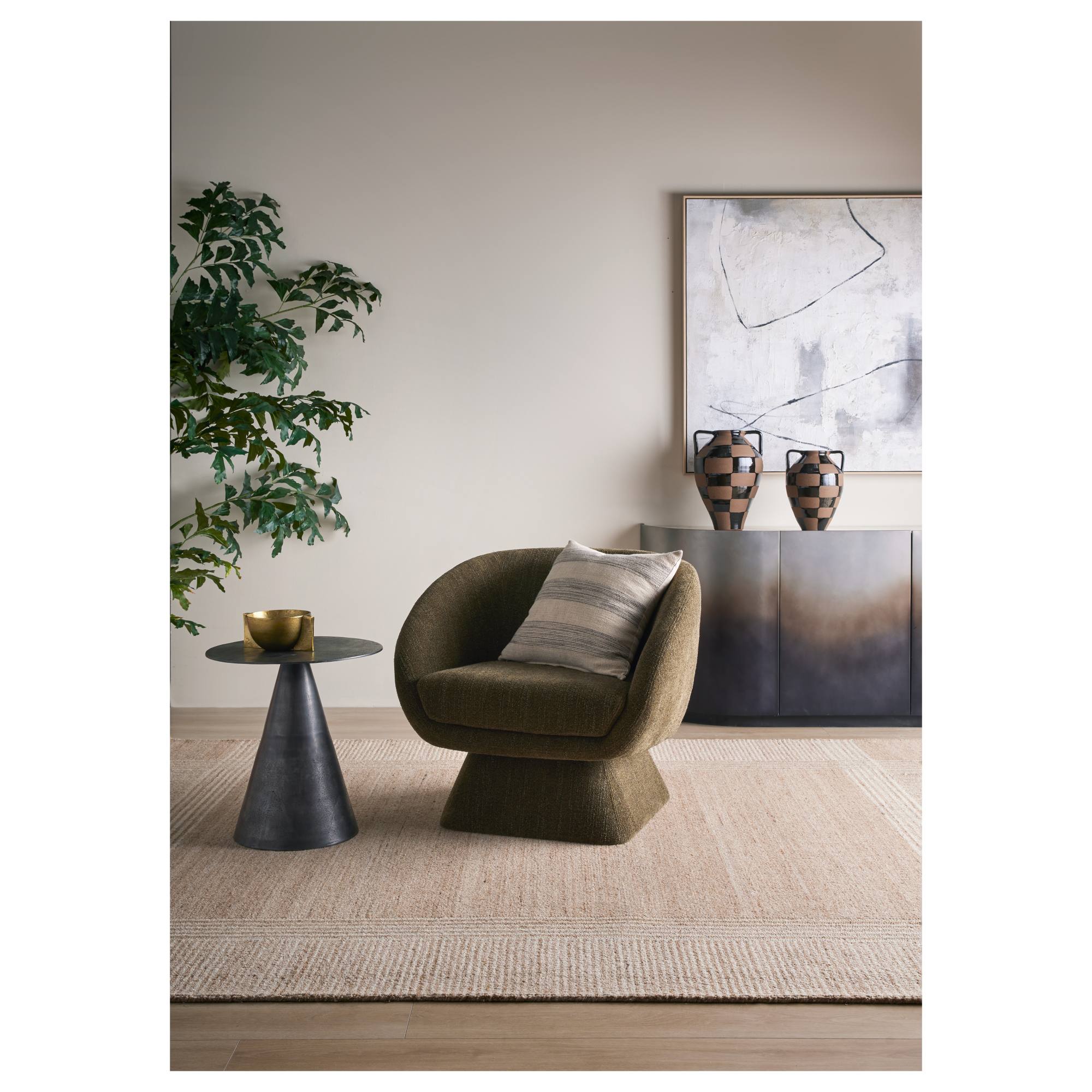 Grand Designs Lucca 73x88x81cm Swivel Chair, Green