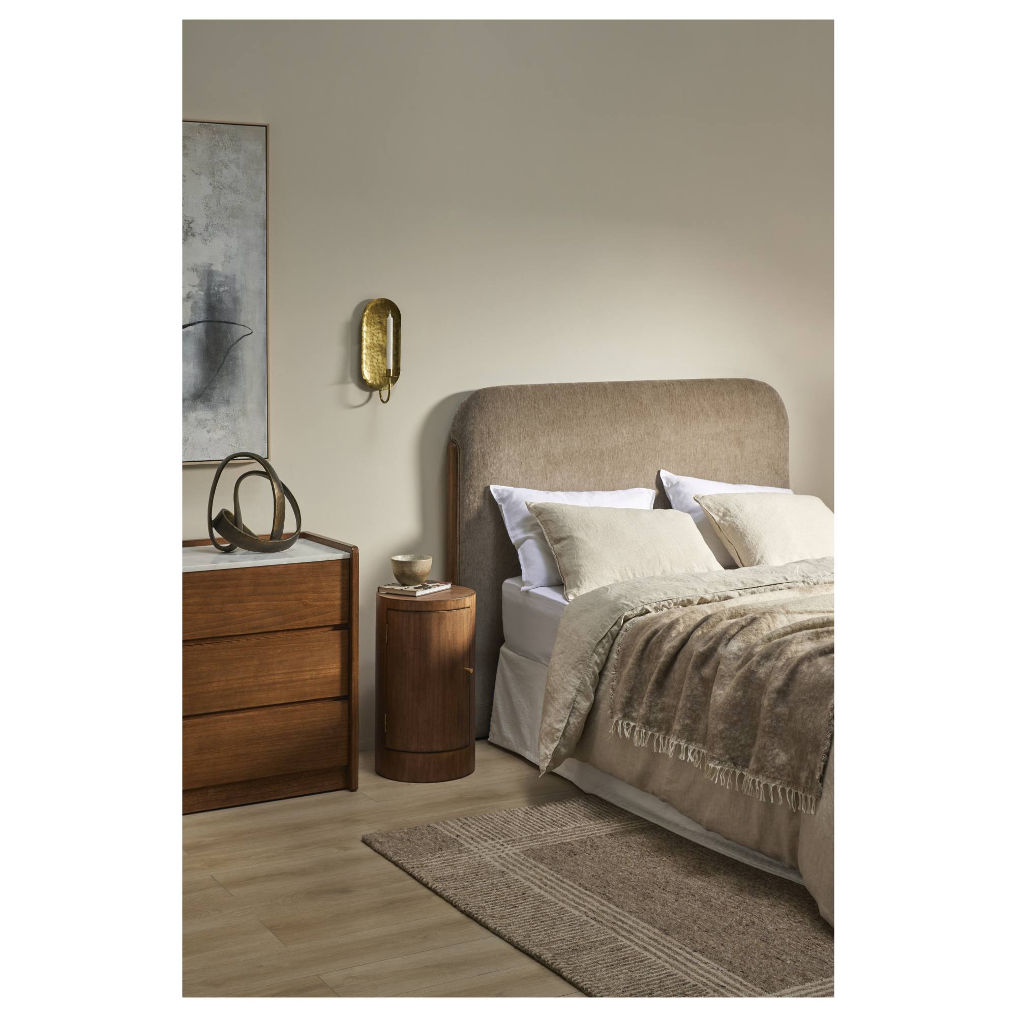 Grand Designs Lenox 35x35x61.5cm Side Table, Walnut