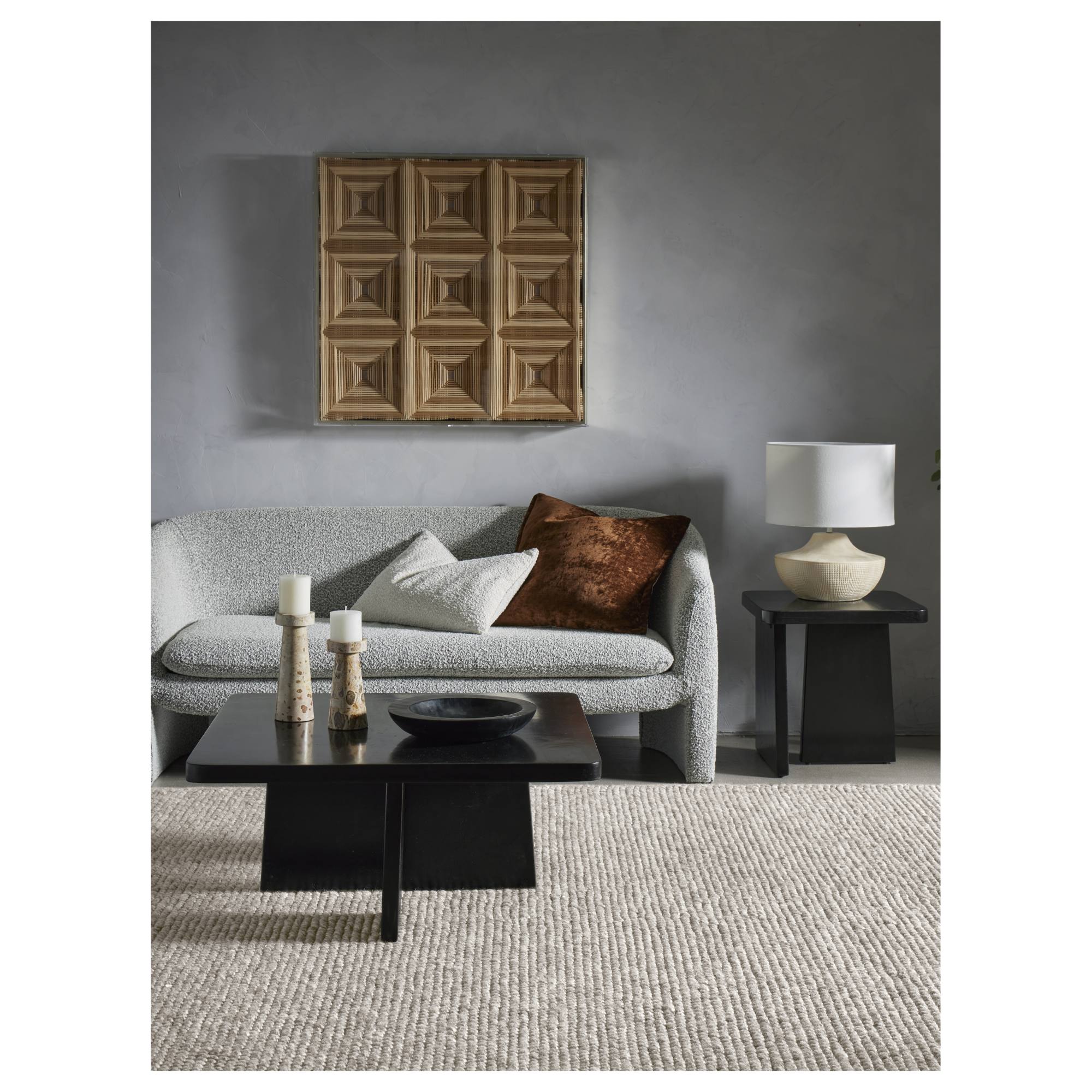 Grand Designs 60x60x10cm Velvet Cushion, Brown