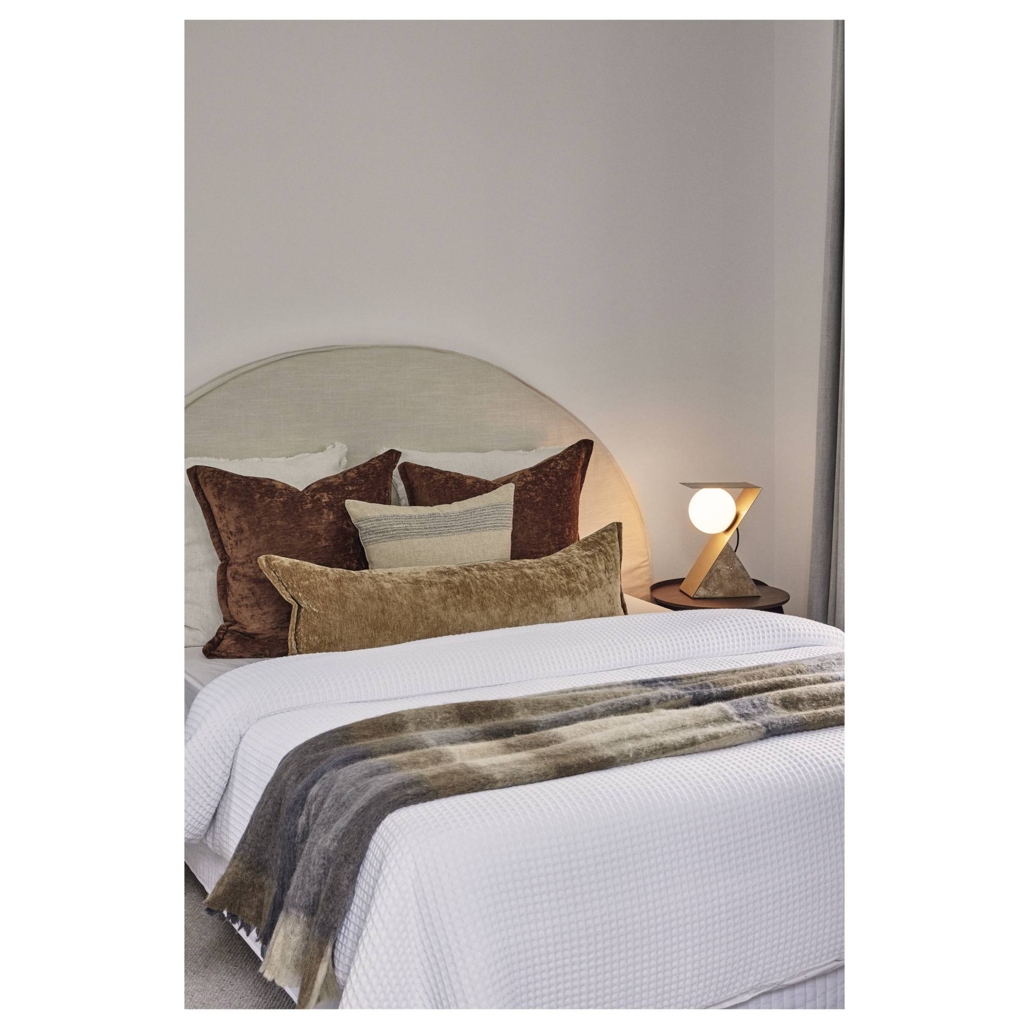 Grand Designs 60x60x10cm Velvet Cushion, Brown