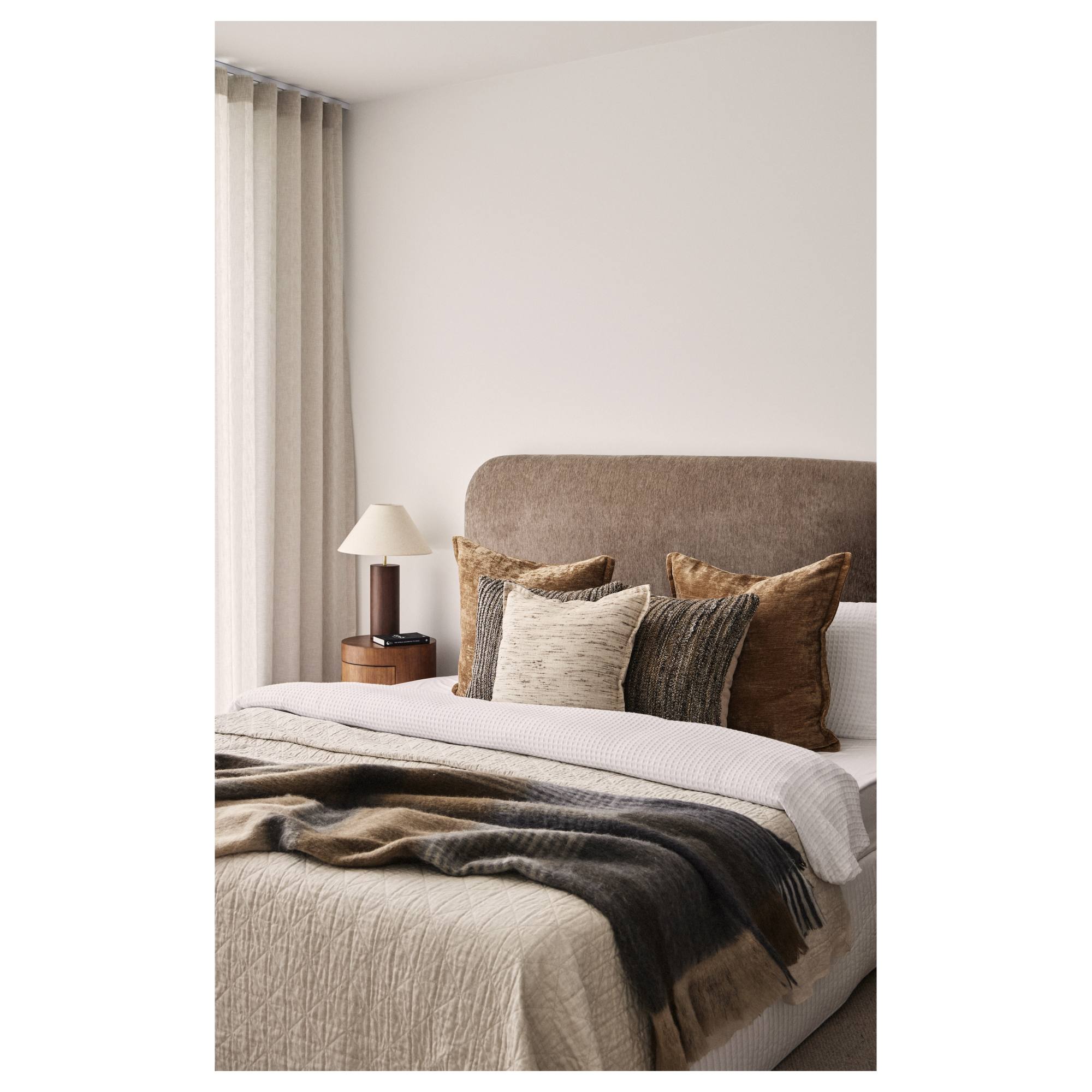 Grand Designs 60x60x10cm Velvet Cushion, Brown