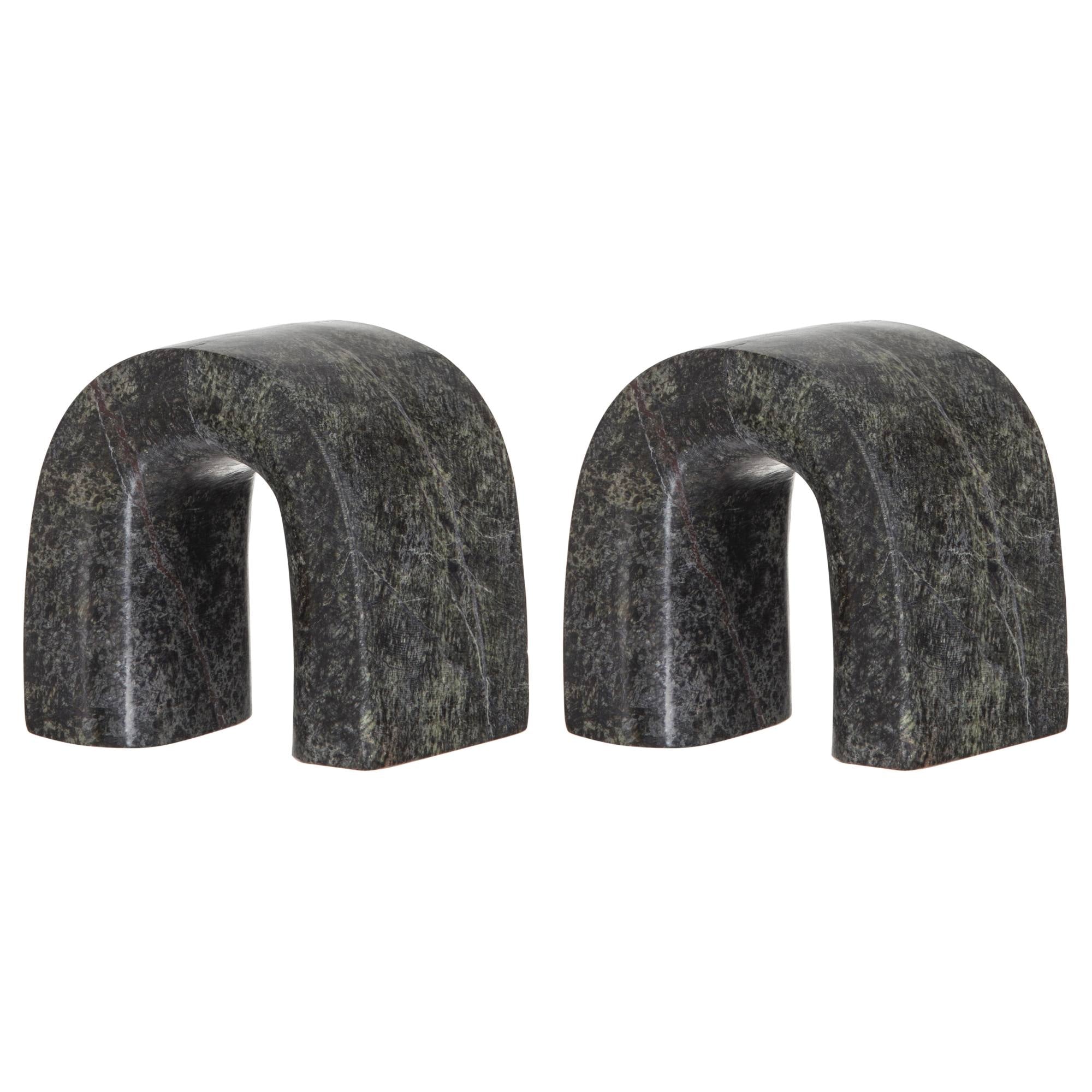 Amalfi Boyd 2pcs 11.5x7.6x11.5cm Stone Book Ends, Green