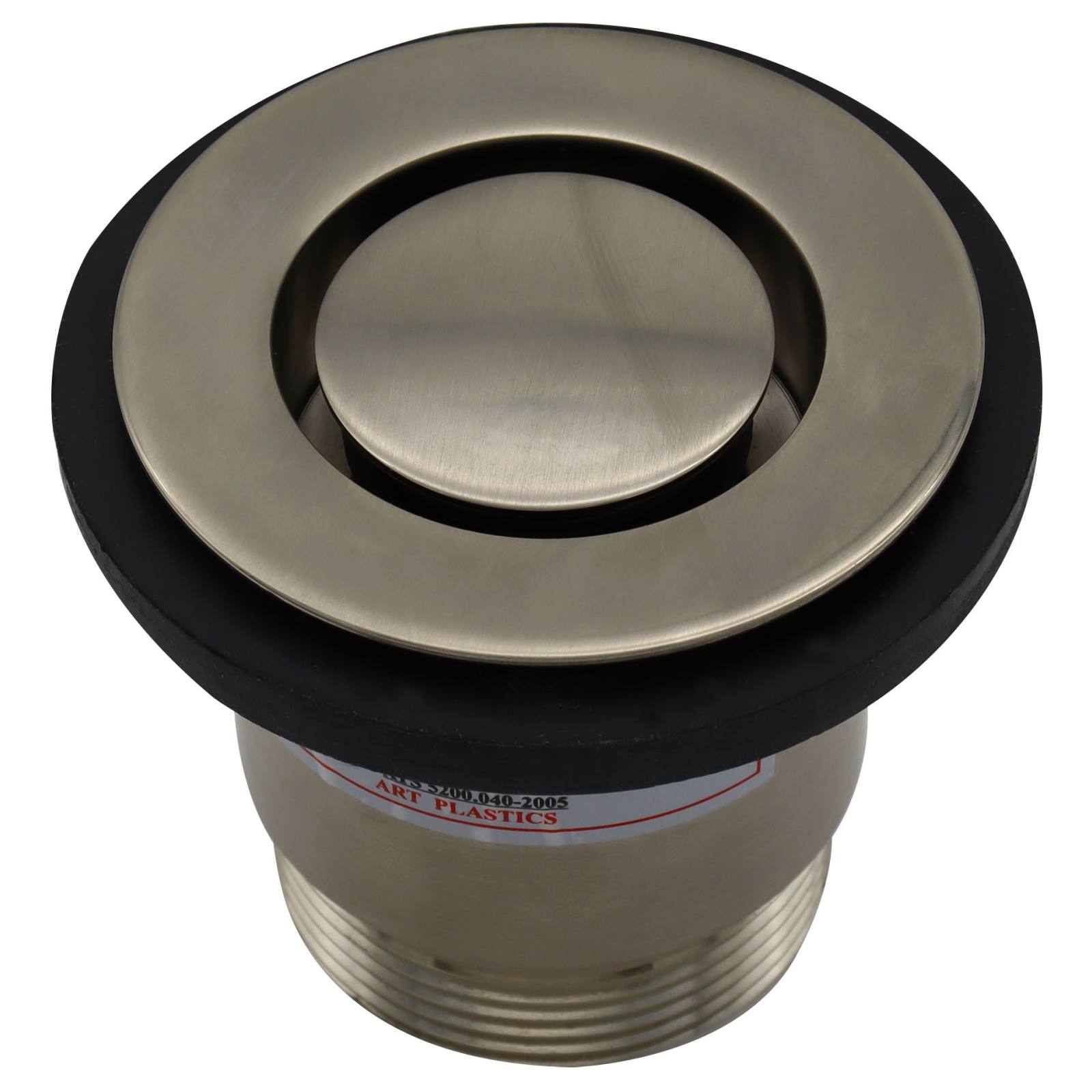 40mm Bath Pop Down Brass Plug & Waste, Brushed Nickel