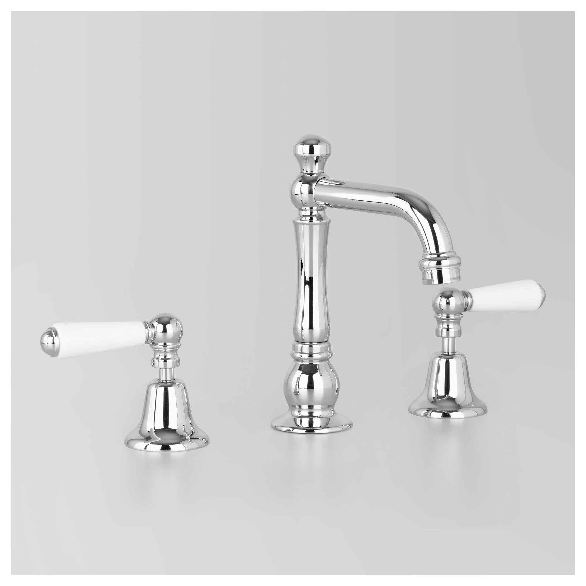 Astra Walker Olde English Basin Set with Stanmore Spout and White Ceramic Levers