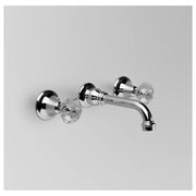 Olde English Wall Set 160mm Spout, Chrome & Crystal Cross Handle