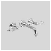 Olde English Wall Set 210mm Spout, Chrome & Crystal Lever