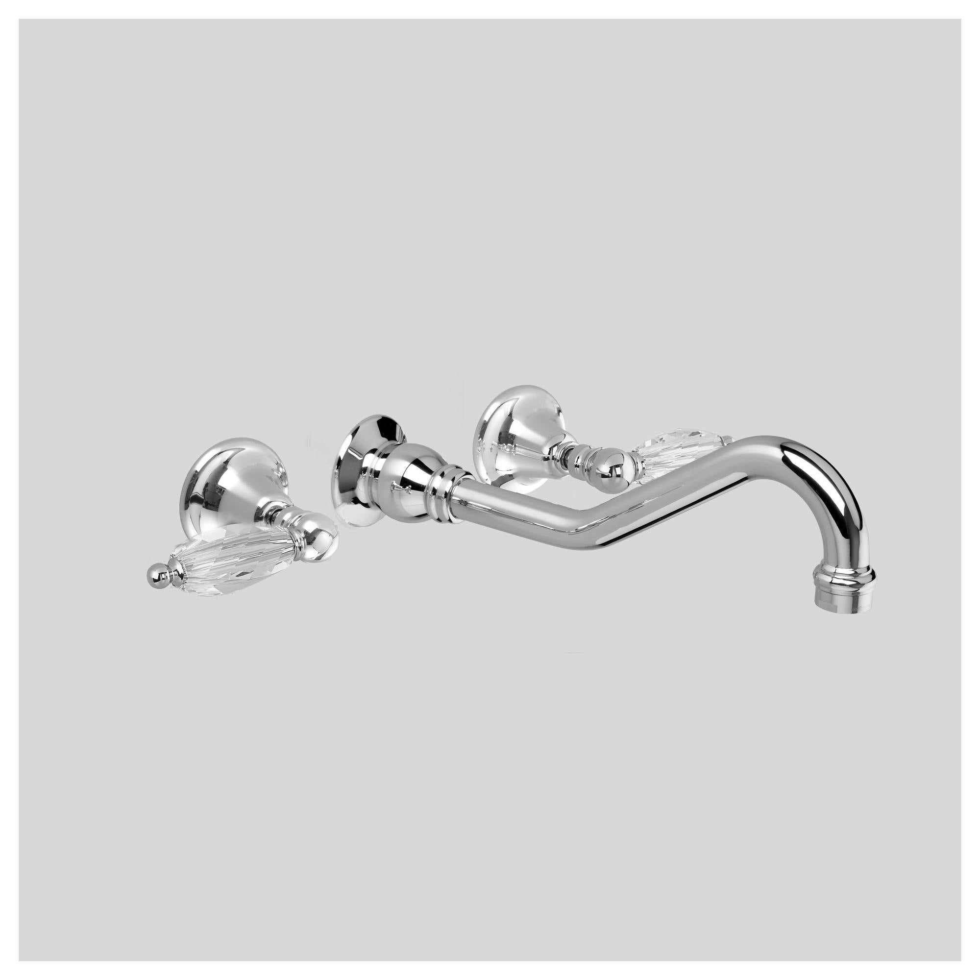 Olde English Wall Set 255mm Spout, Chrome & Crystal Lever