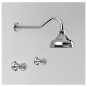 Olde English Shower Set 150mm Rose, Chrome & Crystal Cross Handle