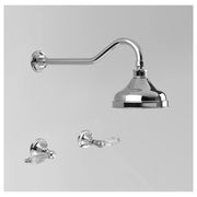 Olde English Shower Set 150mm Rose, Chrome & Crystal Lever