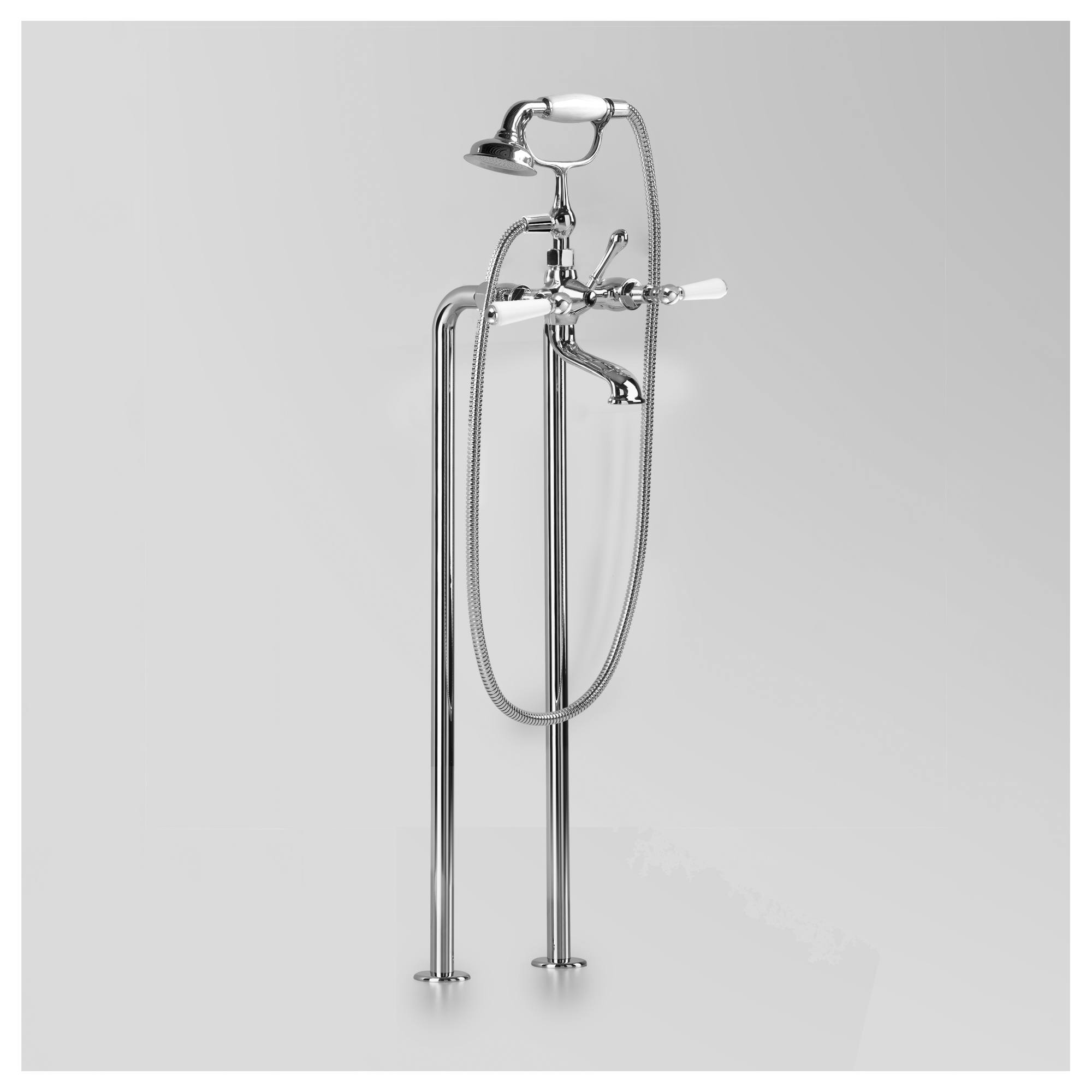Astra Walker Olde English Floor Mount Bath Mixer with Hand Shower