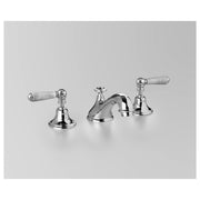 Edwardian Basin Set 124mm Fixed Spout, Chrome & Crackle Porcelain Lever