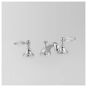 Edwardian Basin Set 124mm Fixed Spout, Chrome & Crystal Lever