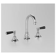 Edwardian Basin Set 115mm Swivel Spout, Chrome & Black Porcelain Lever