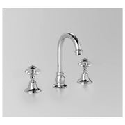 Edwardian Basin Set 115mm Swivel Spout, Chrome & Crystal Cross Handle