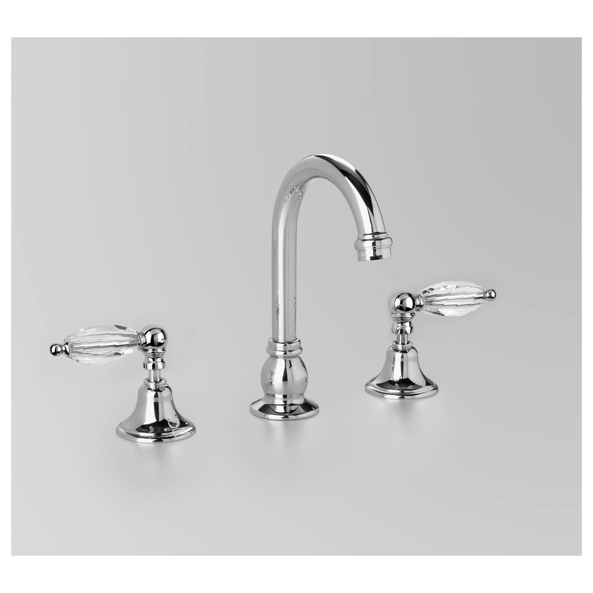 Edwardian Basin Set 115mm Swivel Spout, Chrome & Crystal Lever