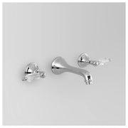 Edwardian Wall Set 178mm Fixed Spout, Chrome & Crystal Lever