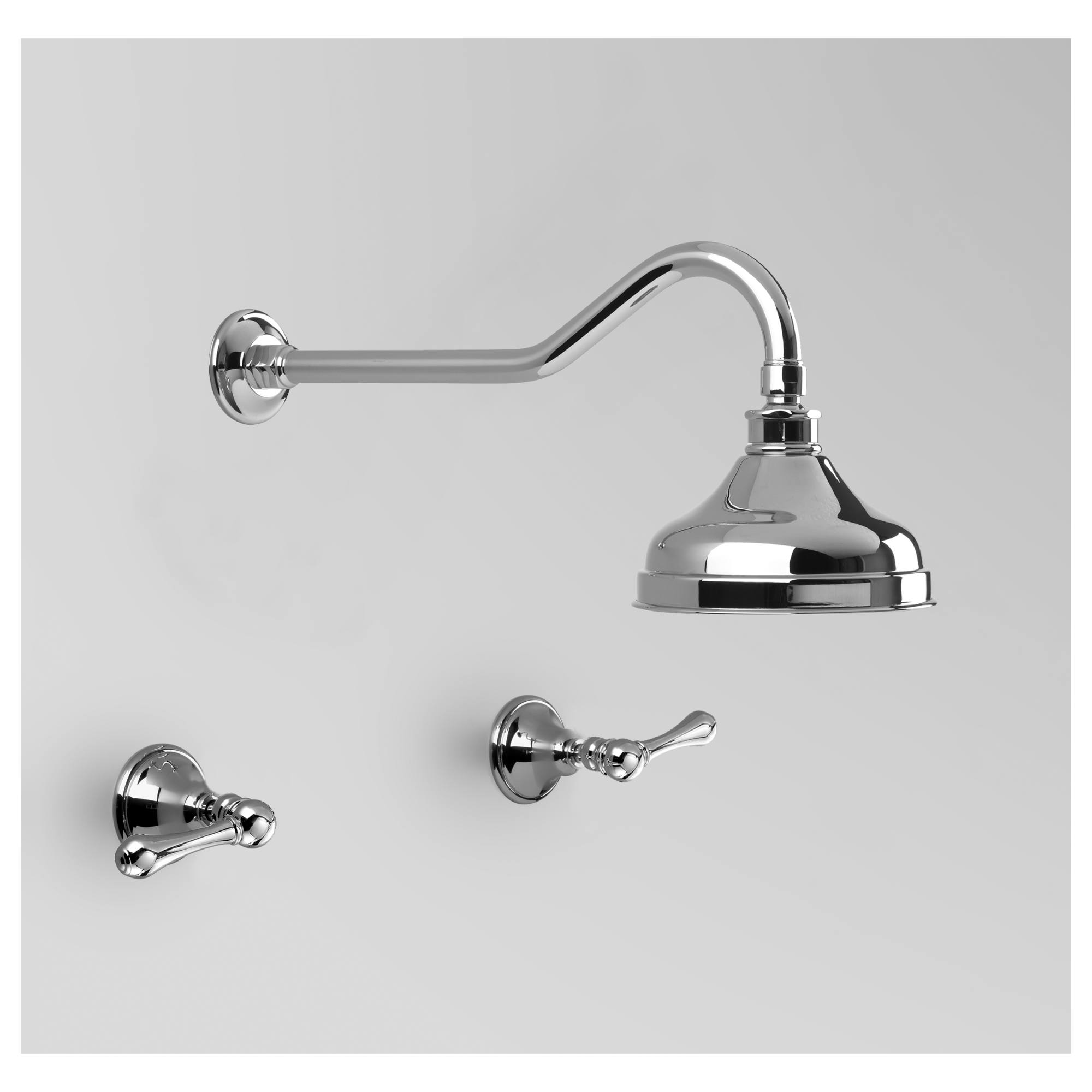 Edwardian Shower Set 150mm Rose, Chrome & Metal Lever