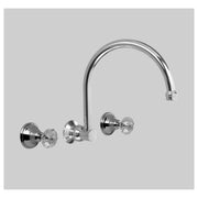 Edwardian Wall Set 260mm Swivel Spout, Chrome & Crystal Cross Handle