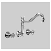 Edwardian Wall Set 260mm Swivel Spout (Alt), Chrome & Crystal Cross Handle