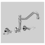 Edwardian Wall Set 260mm Swivel Spout (Alt), Chrome & Crystal Lever