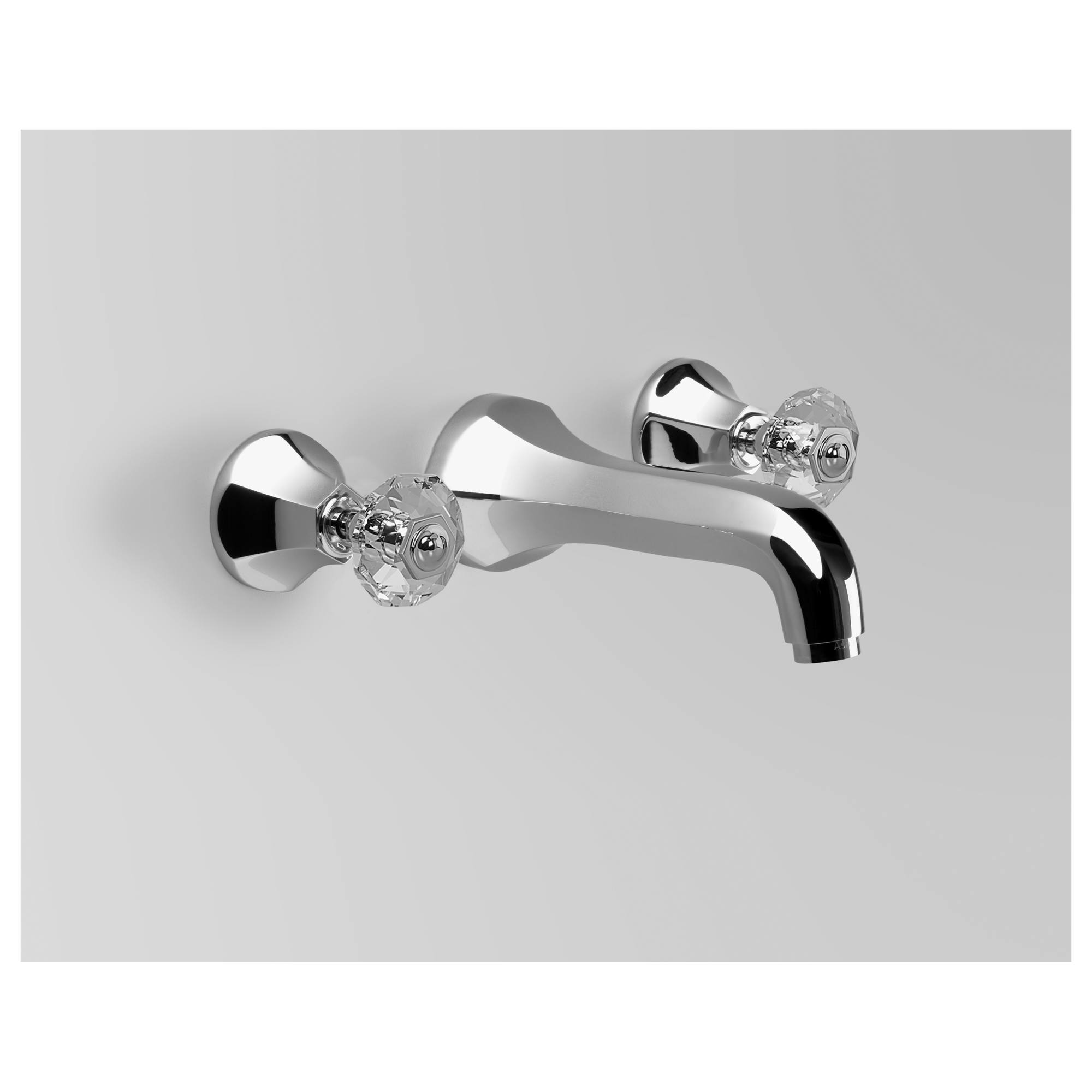 Classic Wall Set 170mm Fixed Spout, Chrome & Crystal Cross Handle