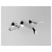 Classic Wall Set 170mm Fixed Spout, Chrome & Crackle Porcelain Lever