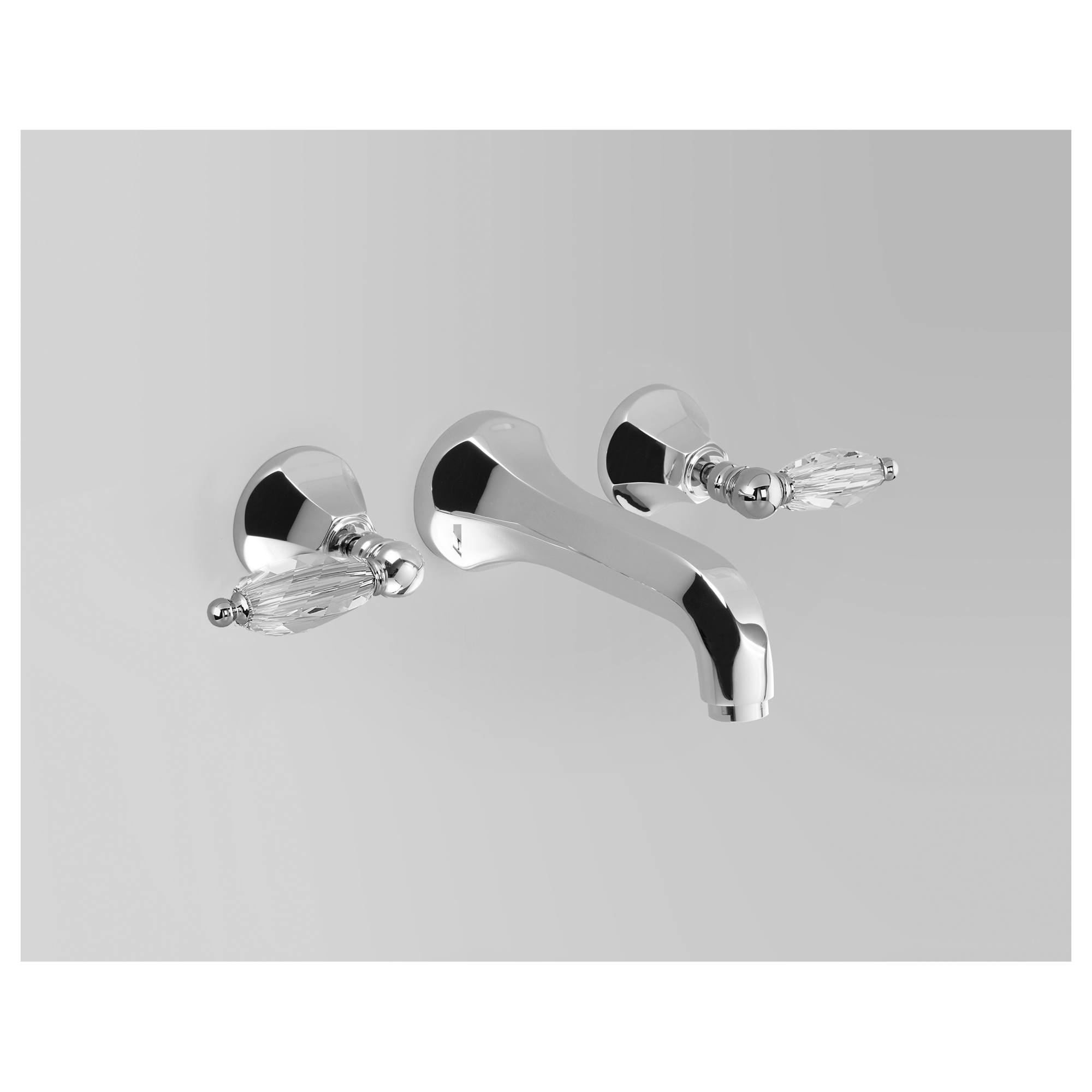 Classic Wall Set 170mm Fixed Spout, Chrome & Crystal Lever