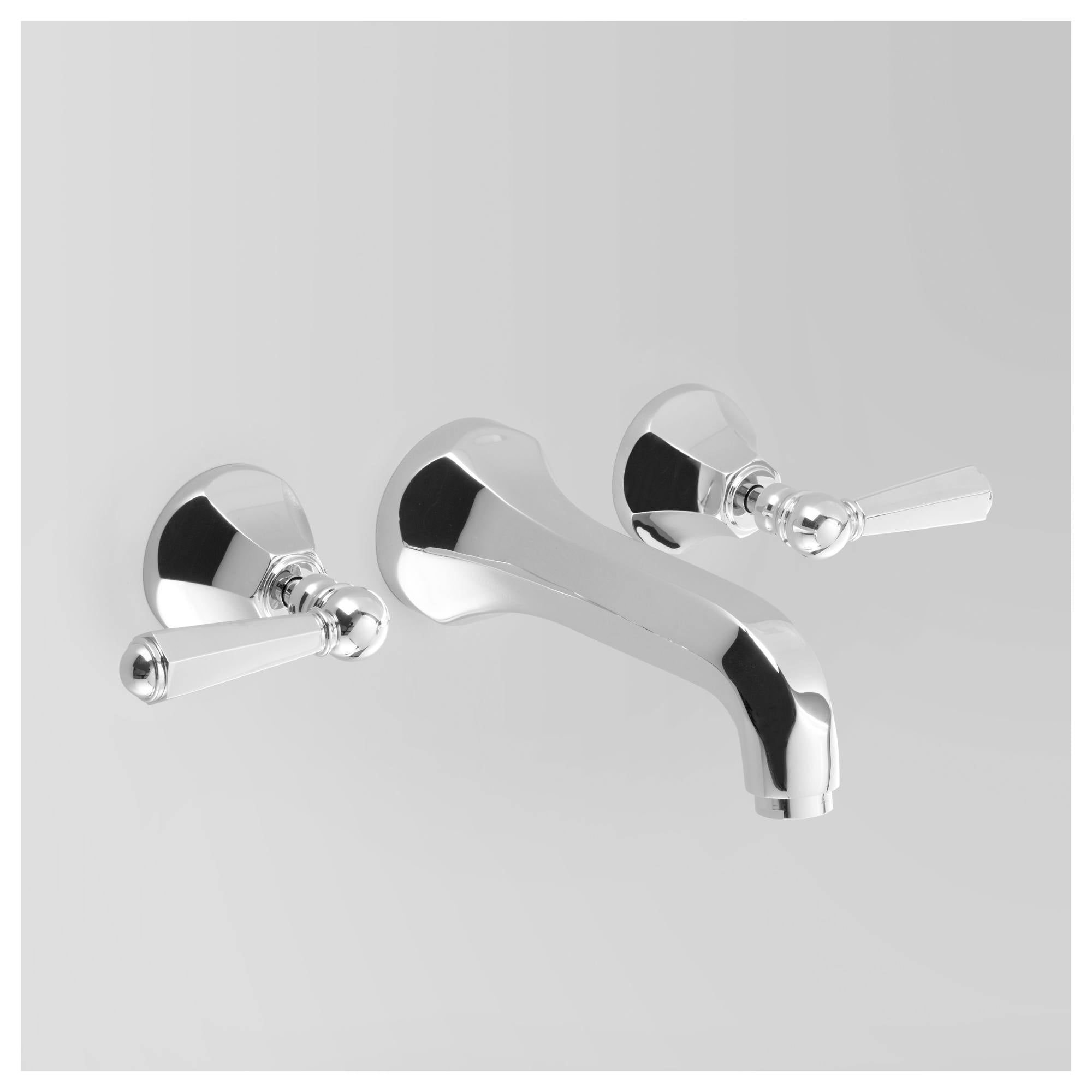 Classic Wall Set 178mm Fixed Spout, Chrome & Metal Lever