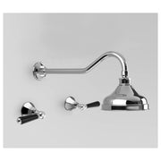 Classic Shower Set 150mm Rose, Chrome & Black Porcelain Lever