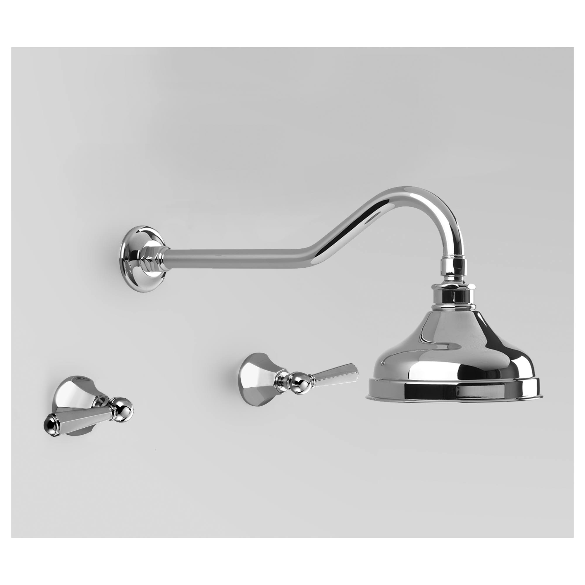 Classic Shower Set 150mm Rose, Chrome & Metal Lever