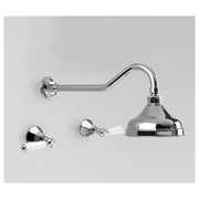 Classic Shower Set 150mm Rose, Chrome & White Porcelain Lever