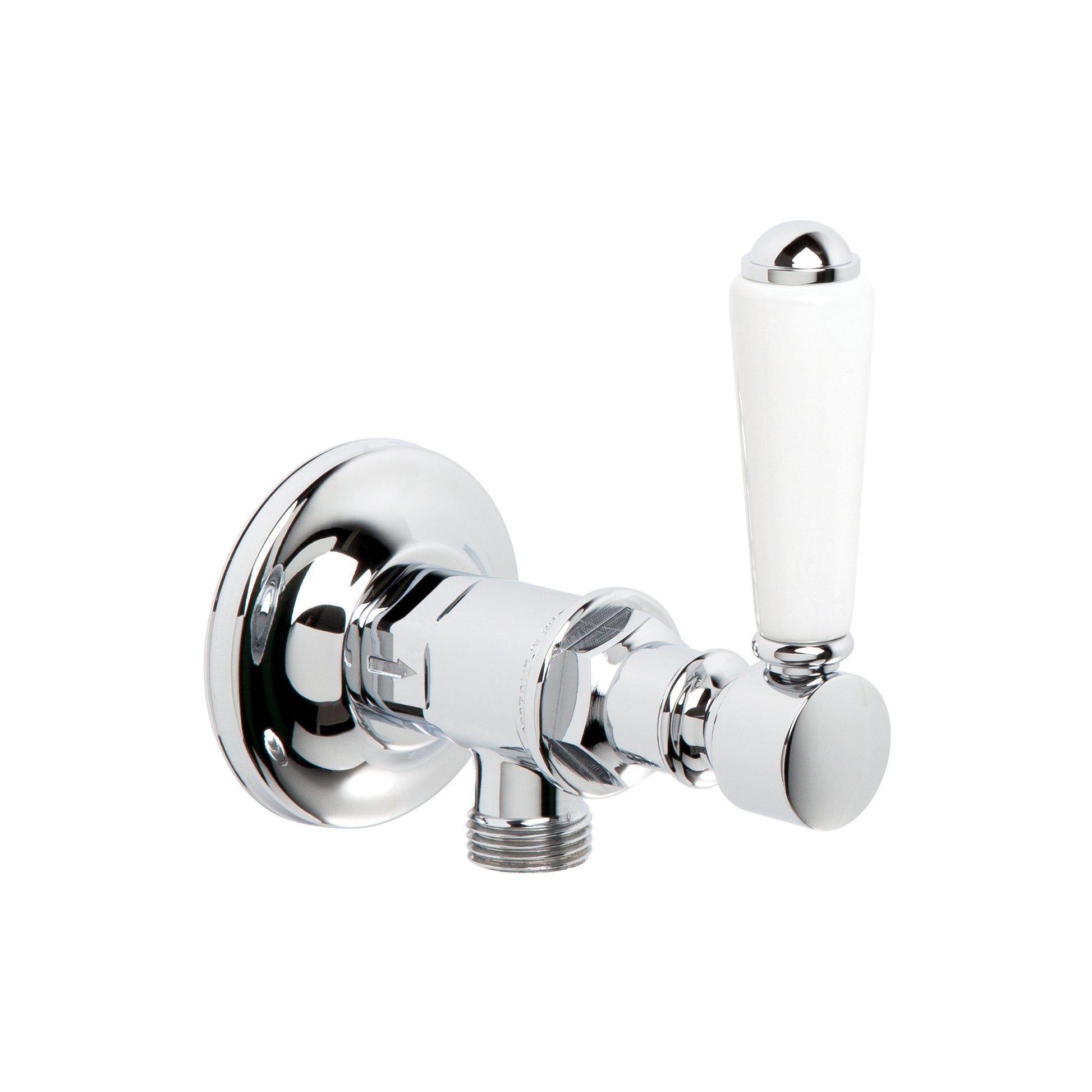 Winslow Cistern Tap w White Porcelain Lever, Durobrite Chrome