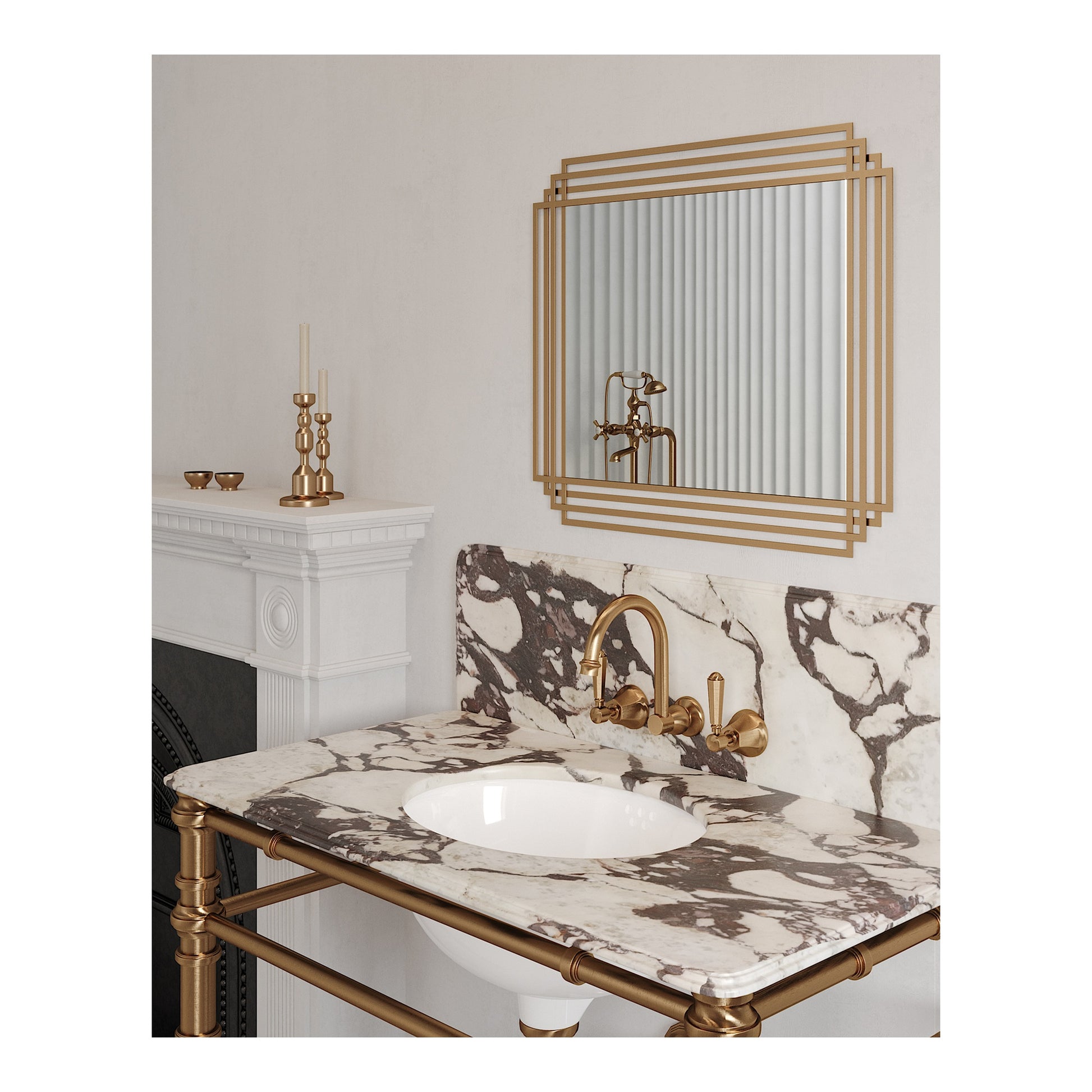 Classique Wall Set w Metal Levers, Brushed Nordic Brass PVD