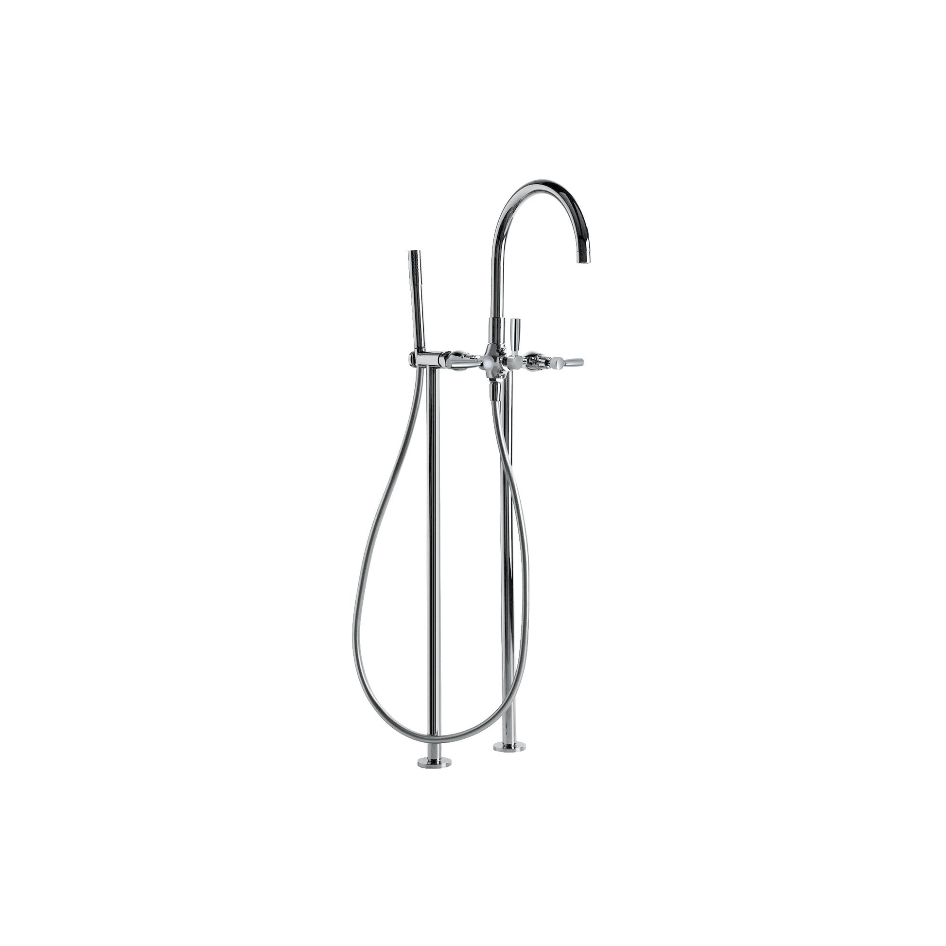 Manhattan Bath/Handshower Set w Floor Mounted, Durobrite Chrome