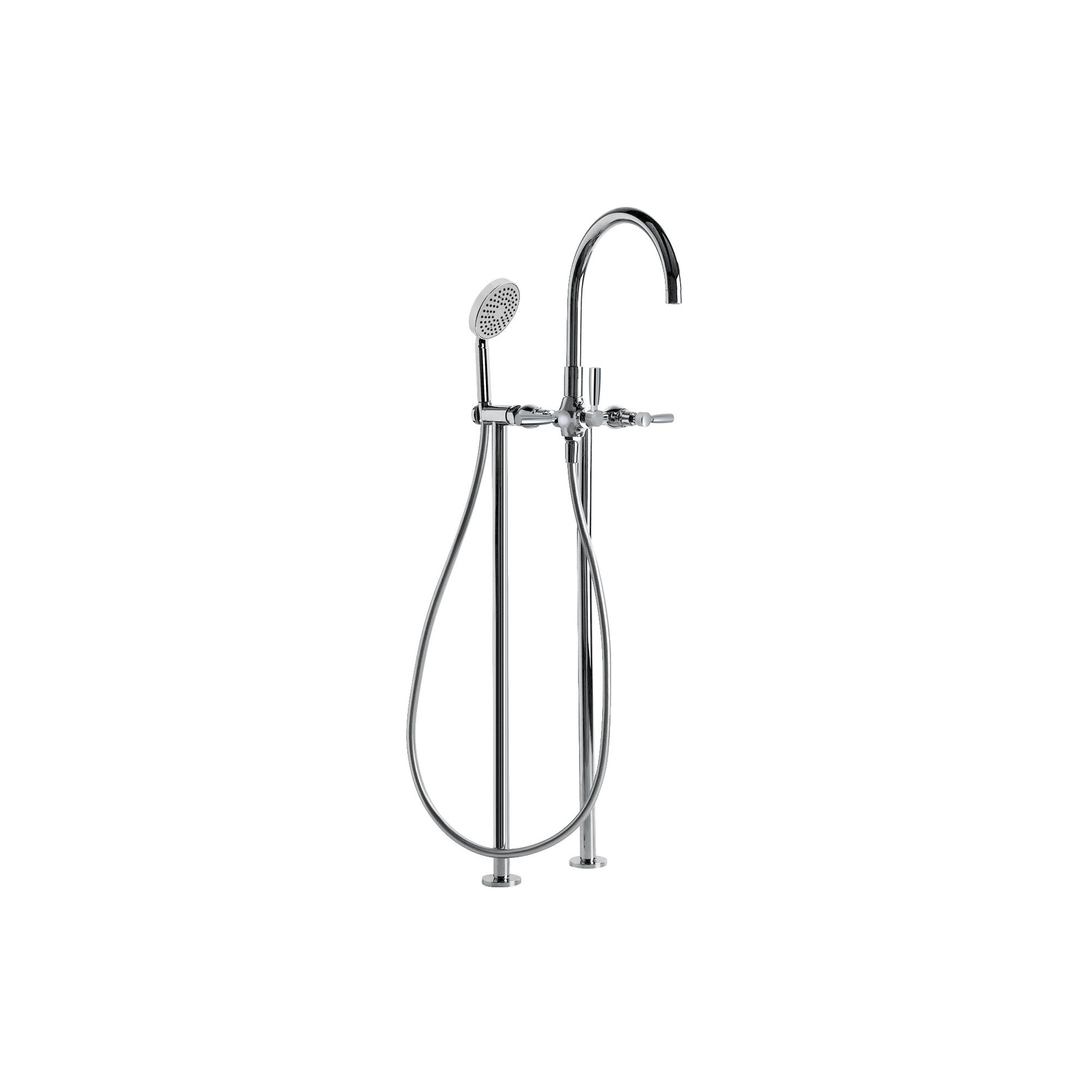 Manhattan Bath/Multi Function Handshower Set w Floor Mounted, Durobrite Chrome