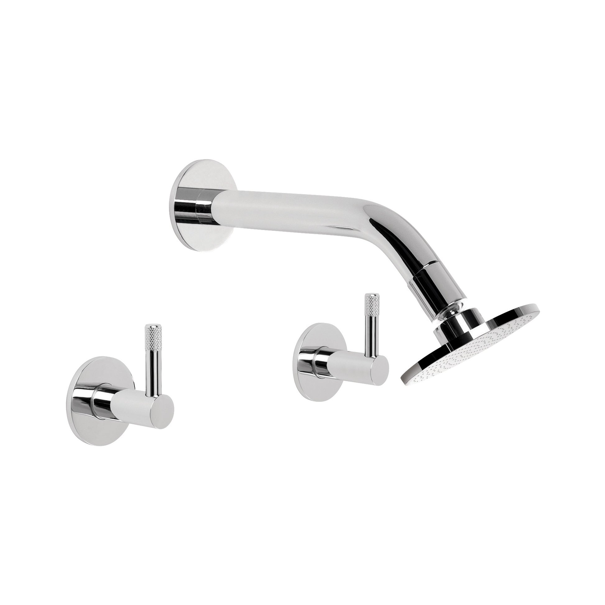Yokato Shower Set w 100mm Rose and Knurled Levers, Durobrite Chrome