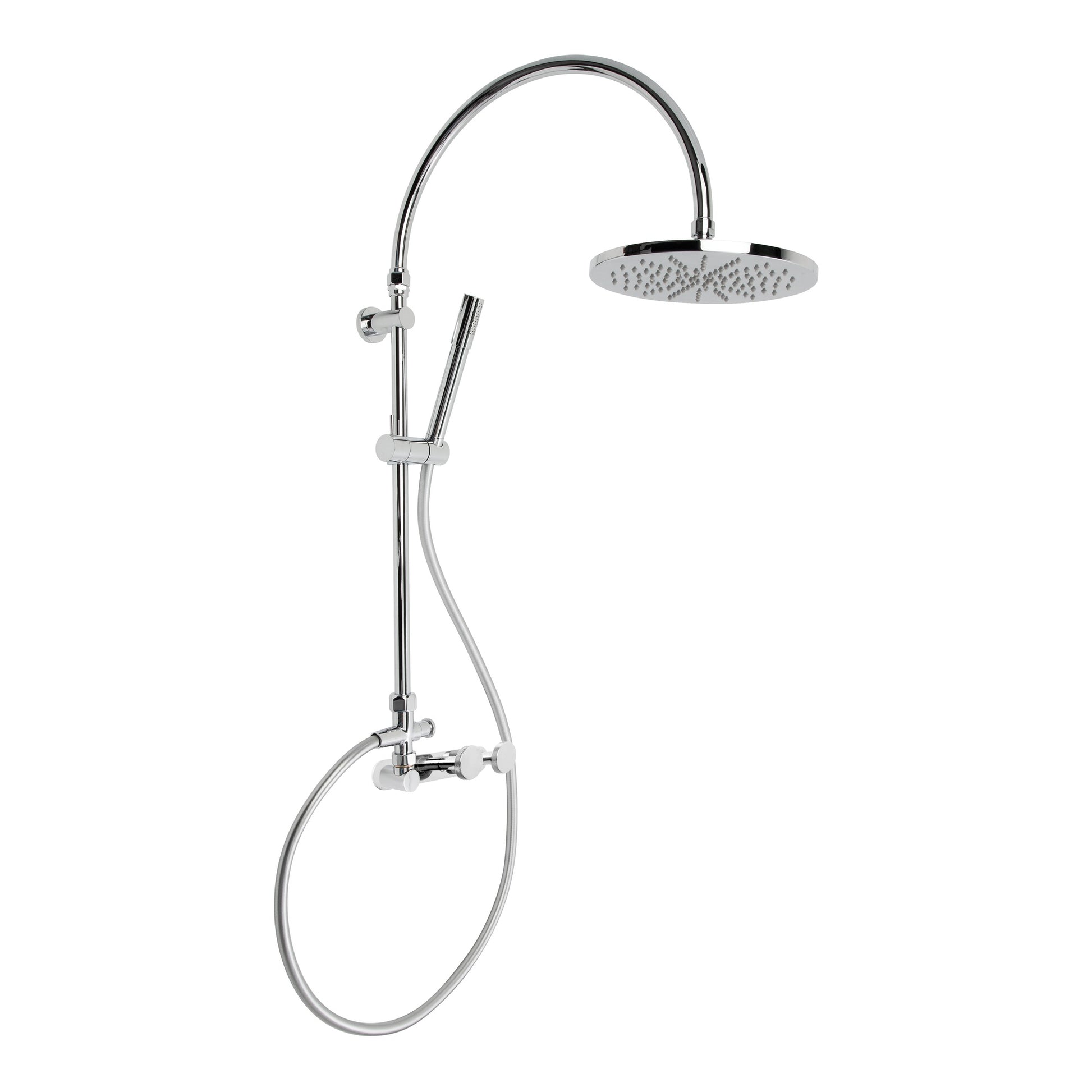 Yokato Shower Set w Multi Function Handshower and Disc Handles, Durobrite Chrome