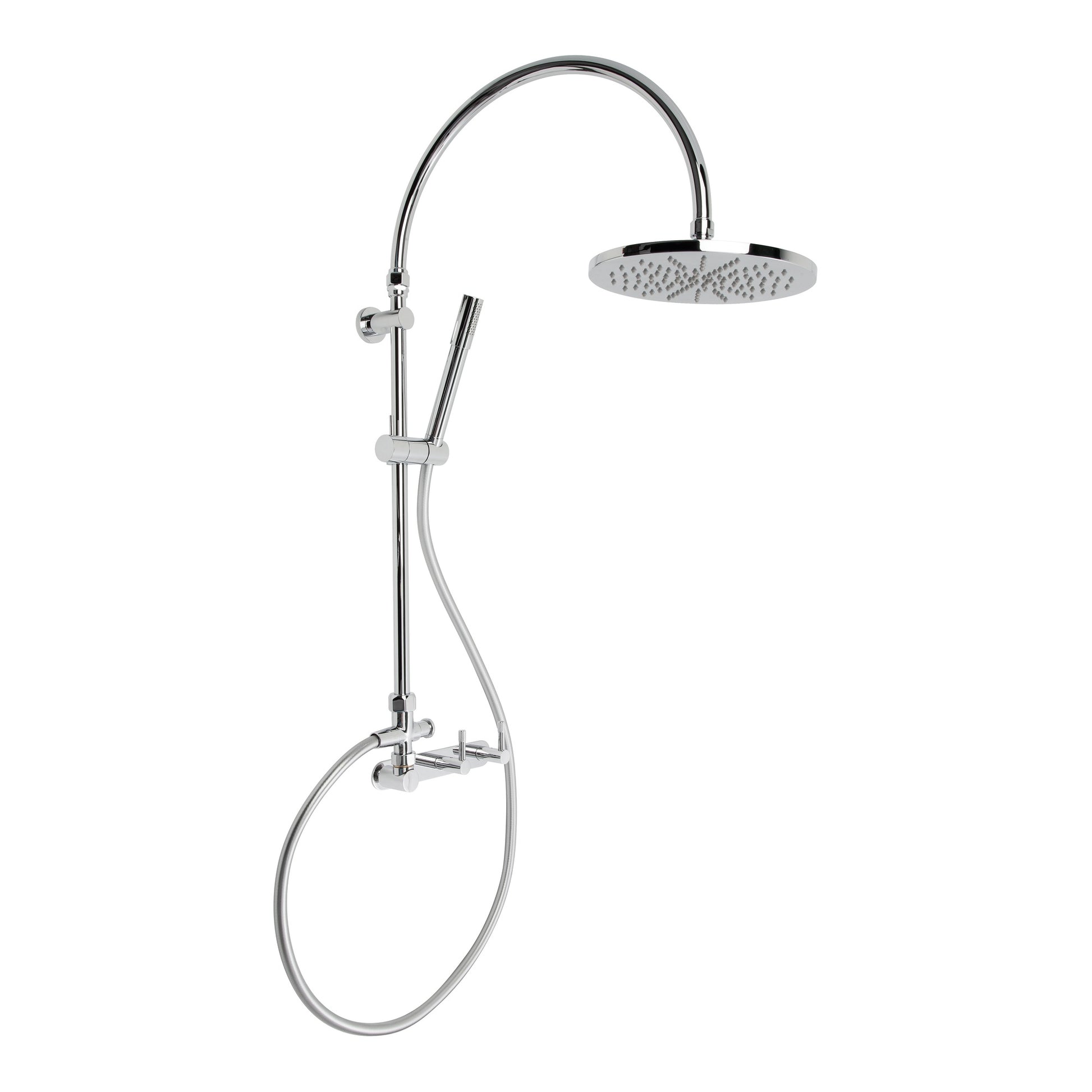 Yokato Shower Set w Multi Function Handshower and Knurled Levers, Durobrite Chrome