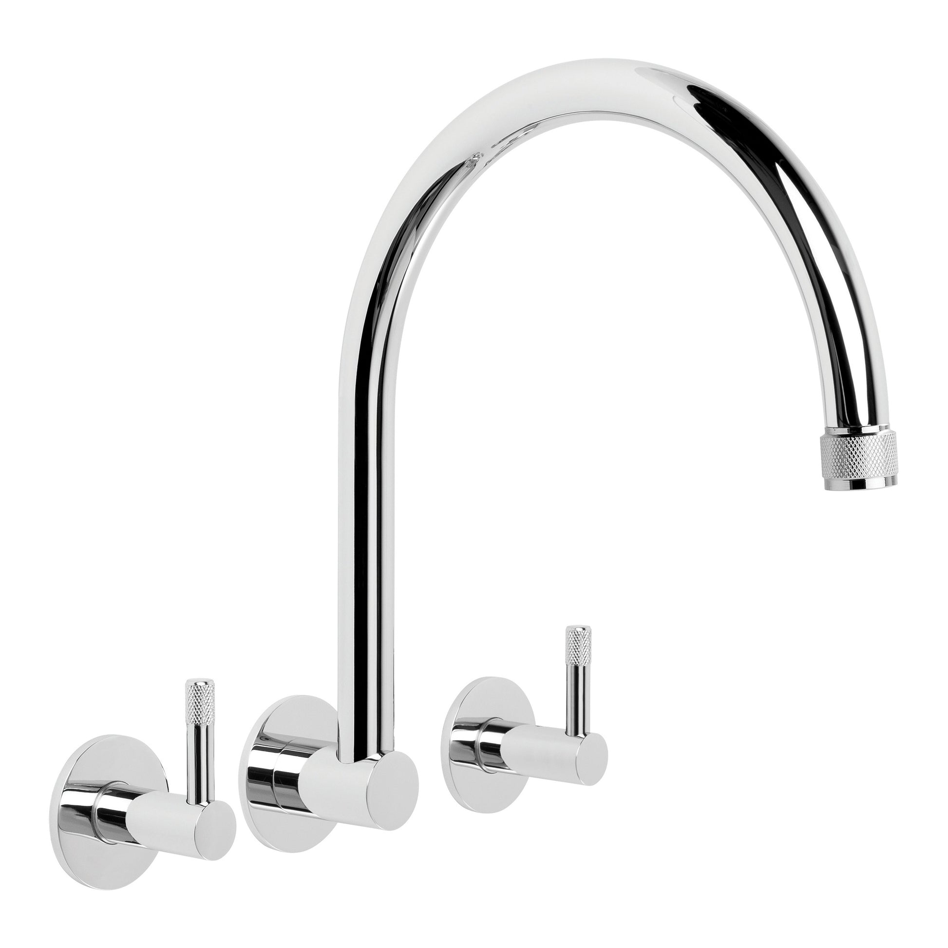 Yokato Wall Set w Knurled Levers, Durobrite Chrome