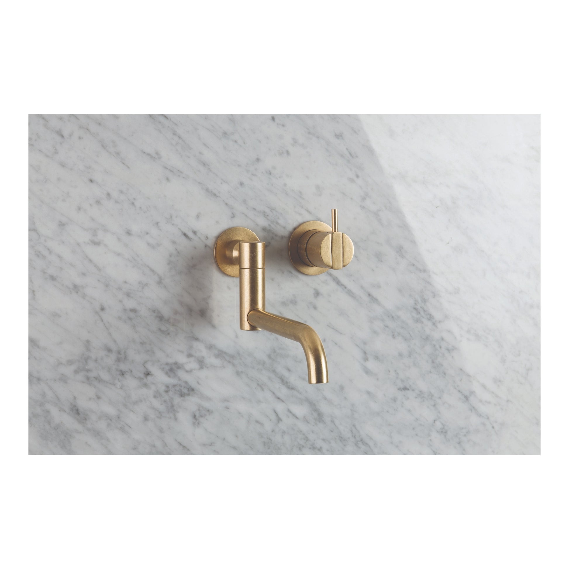 Minim Wall Mixer Set, Rumbled Brass Organic