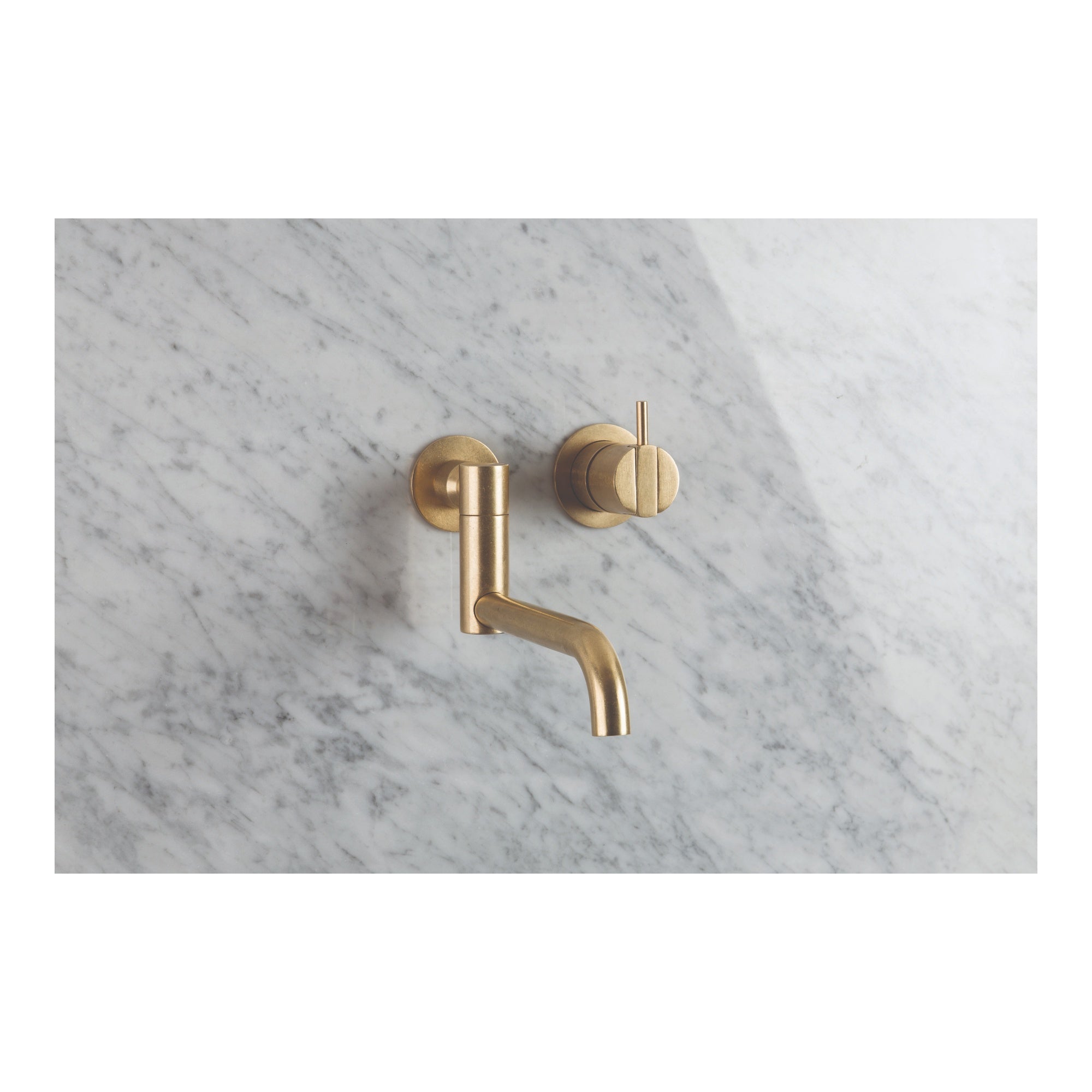 Minim Wall Mixer Set, Rumbled Brass Organic