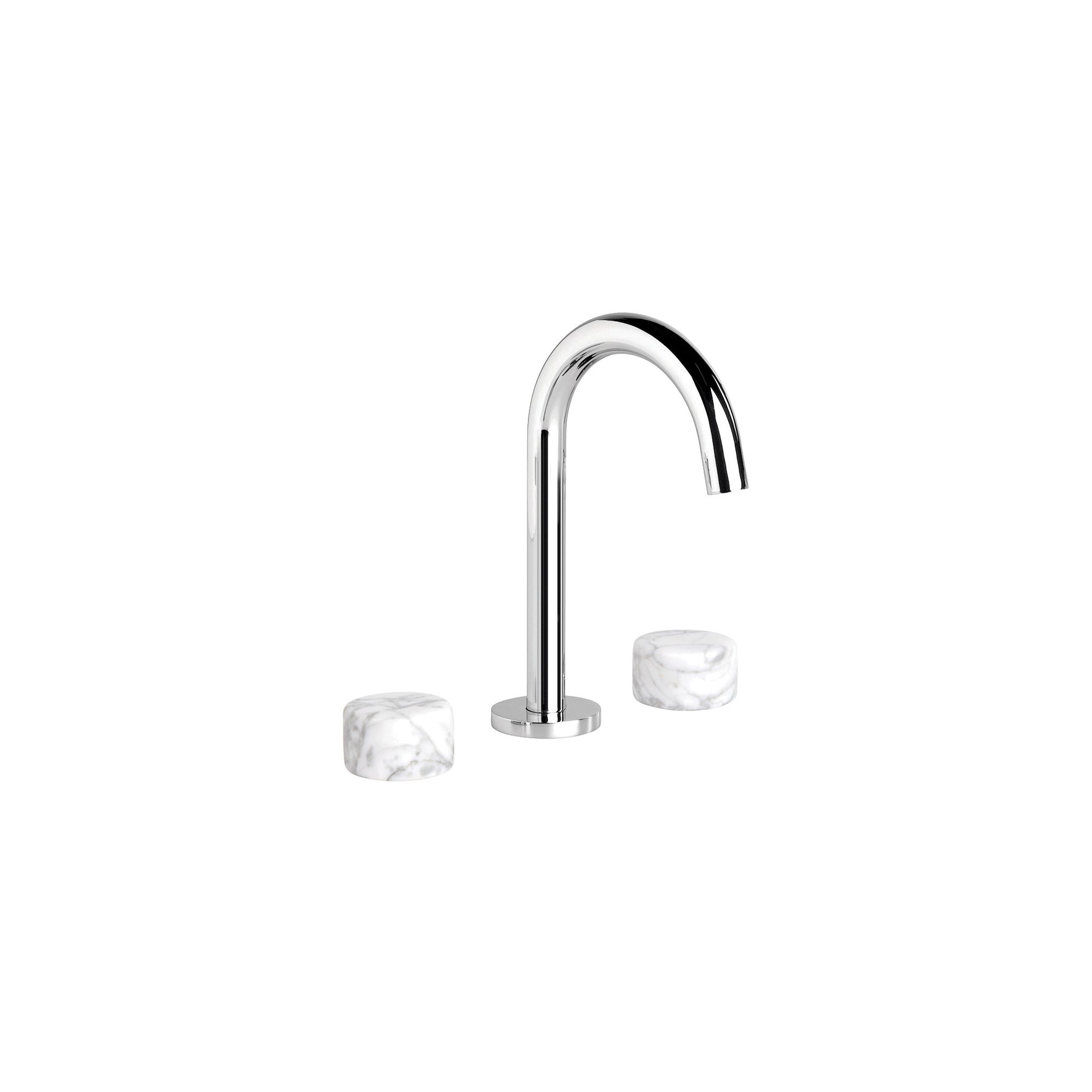 Halo Basin Set w Marble Handle, Durobrite Chrome