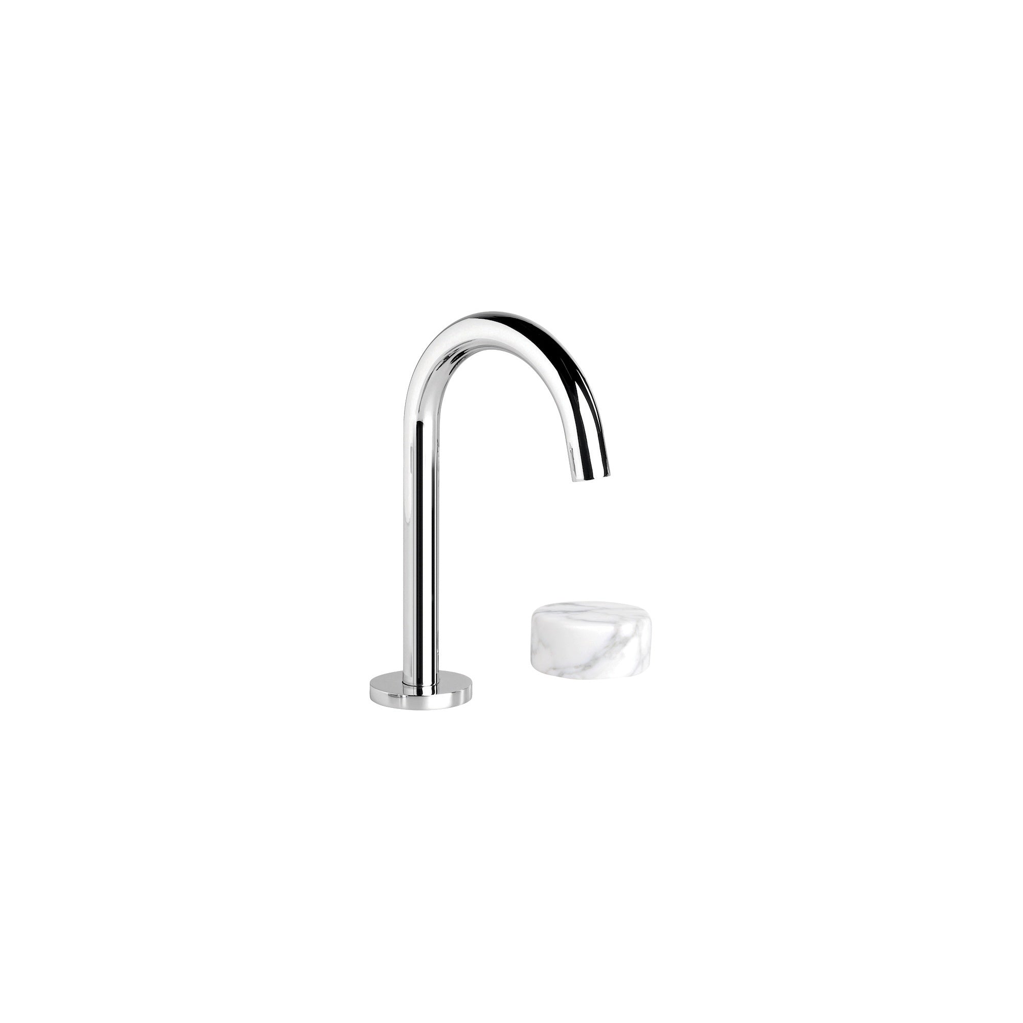 Halo Basin Set w Marble Handle, Durobrite Chrome