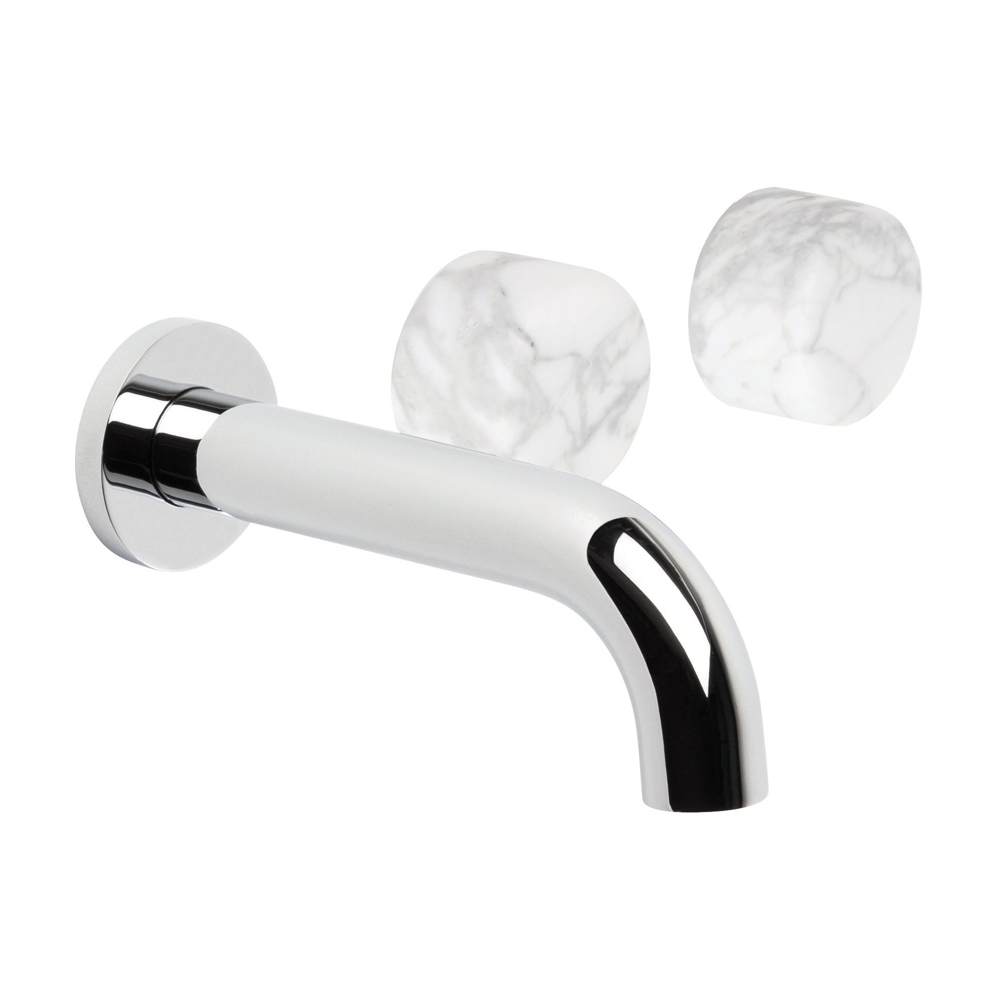 Halo 150mm Wall Set w Marble Handle, Durobrite Chrome