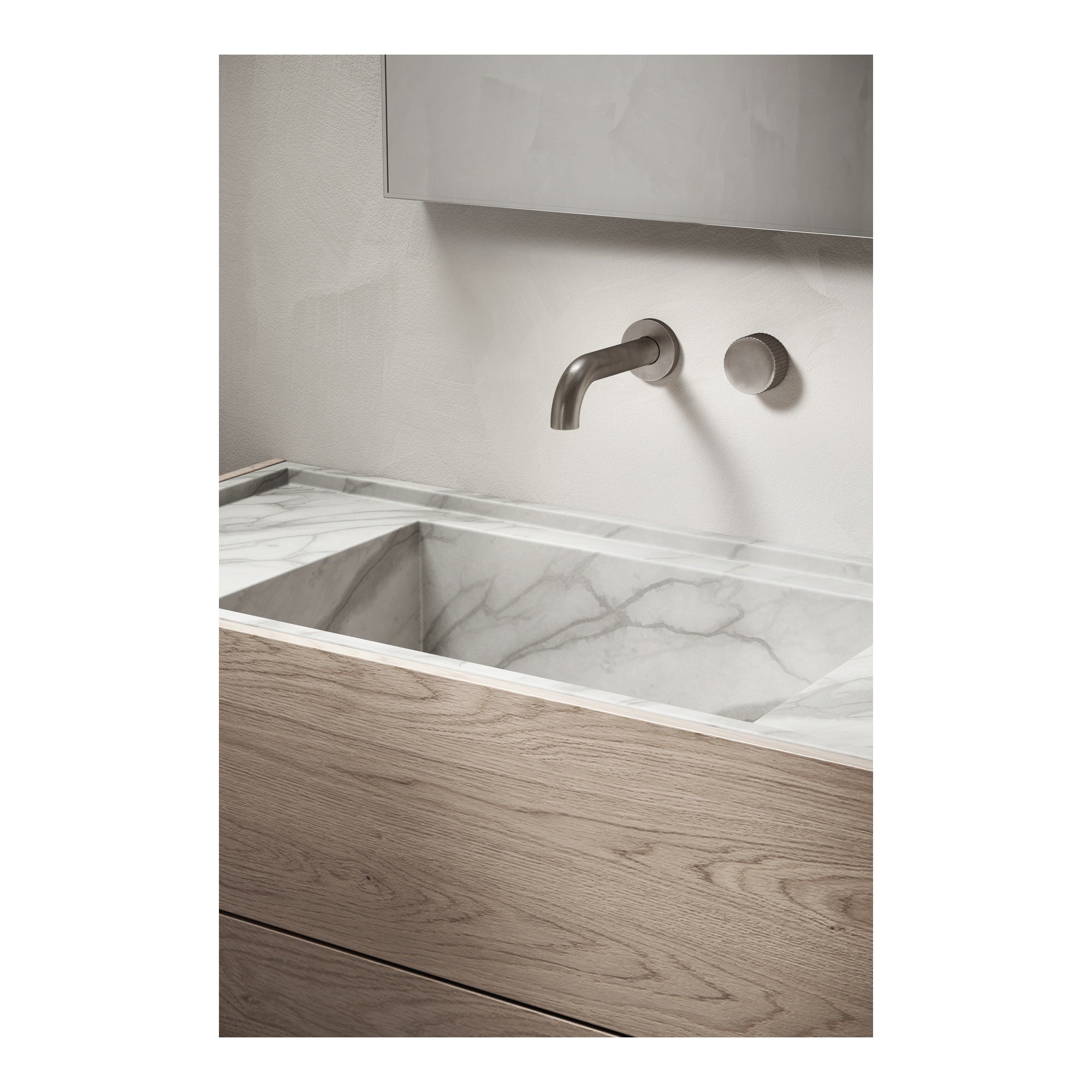 Halo 150mm Wall Mixer Set w Pleat Handle, Brushed Nickel PVD