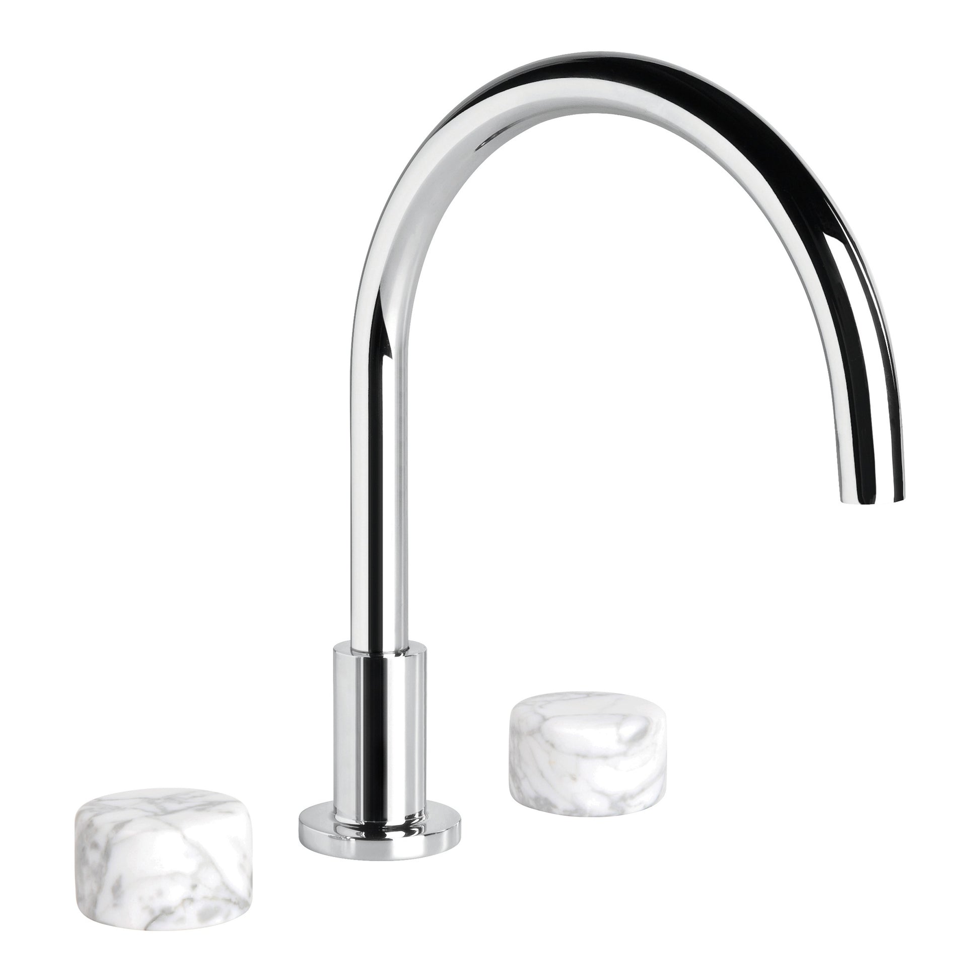 Halo Bath Set w Marble Handle, Durobrite Chrome