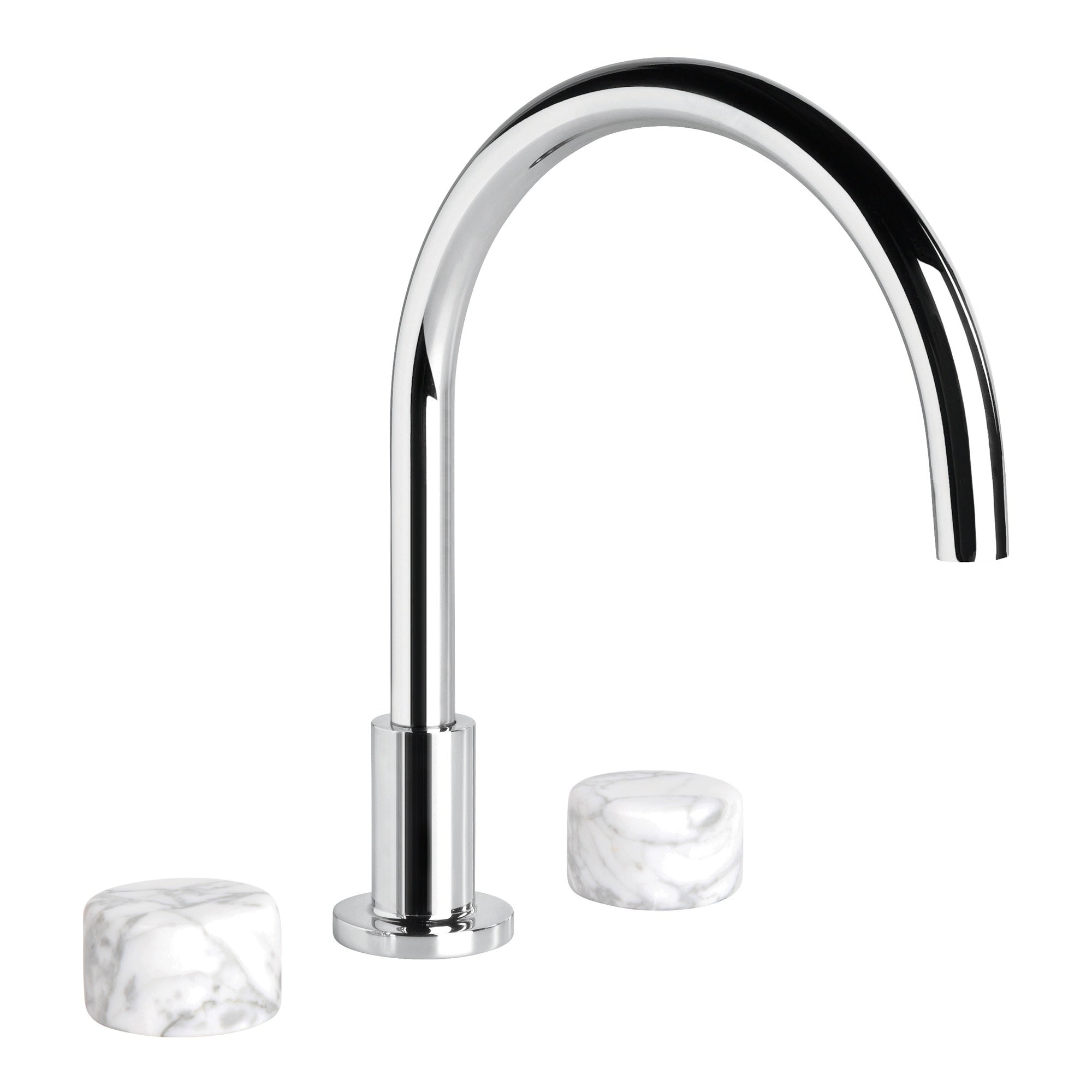 Halo Bath Set w Marble Handle, Durobrite Chrome